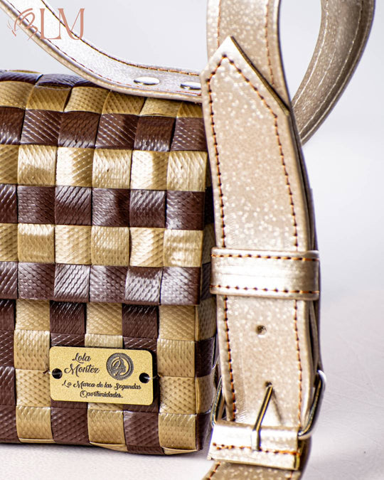 Cartera Elegancia Chic | Café & Dorado