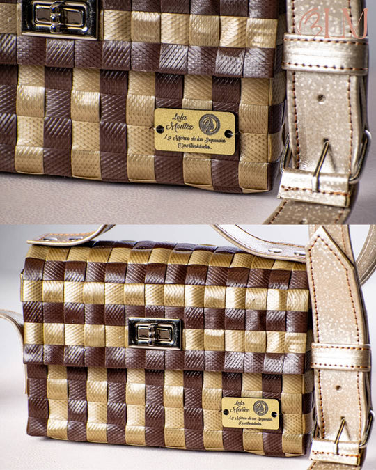 Cartera Elegancia Chic | Café & Dorado