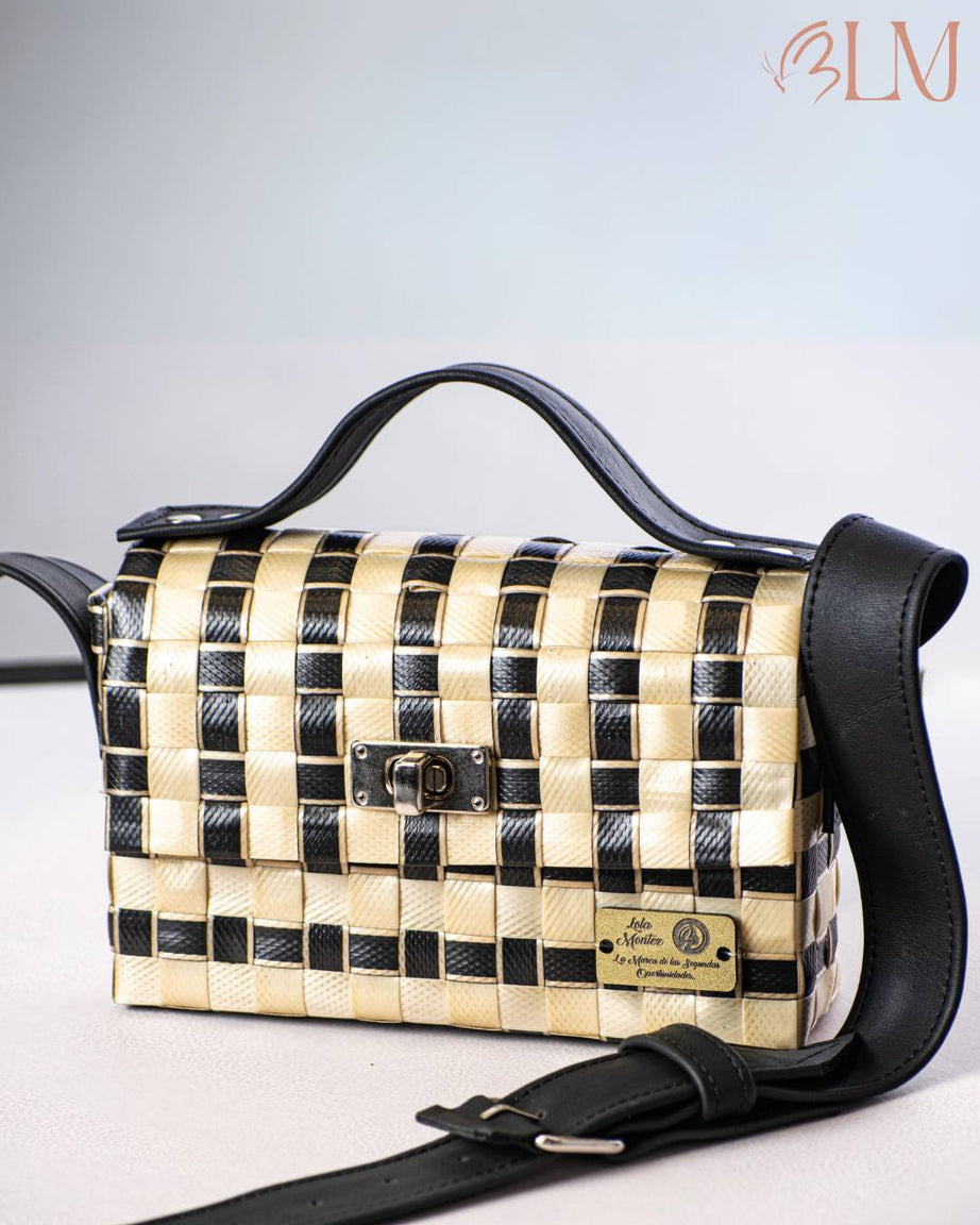 Cartera Elegancia Chic | Negro & Beige Dorado