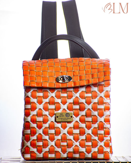 Morral Encanto Bohemio | Naranja & Blanco