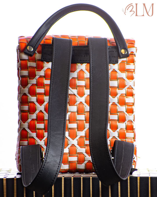 Morral Encanto Bohemio | Naranja & Blanco