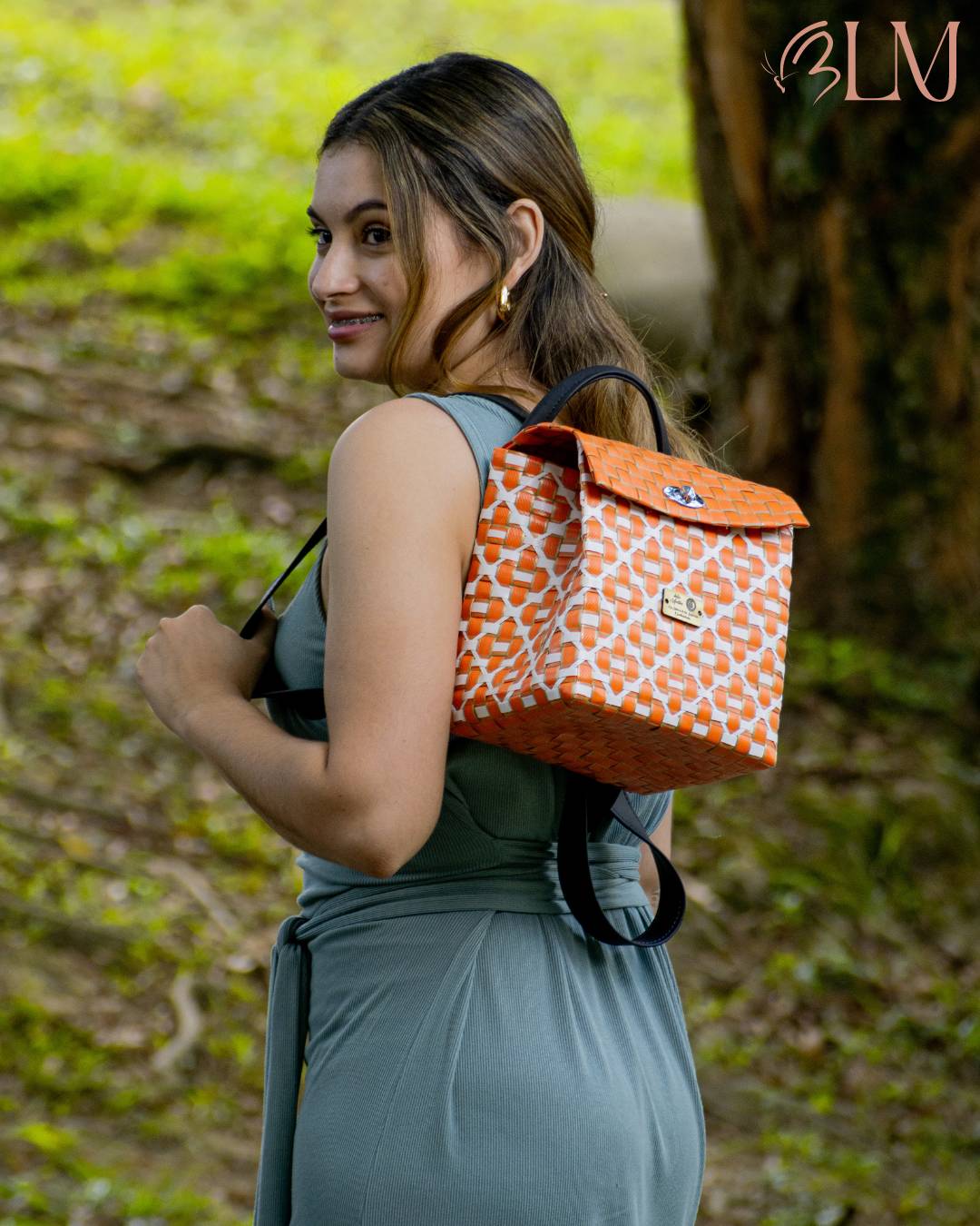 Morral Encanto Bohemio | Naranja & Blanco