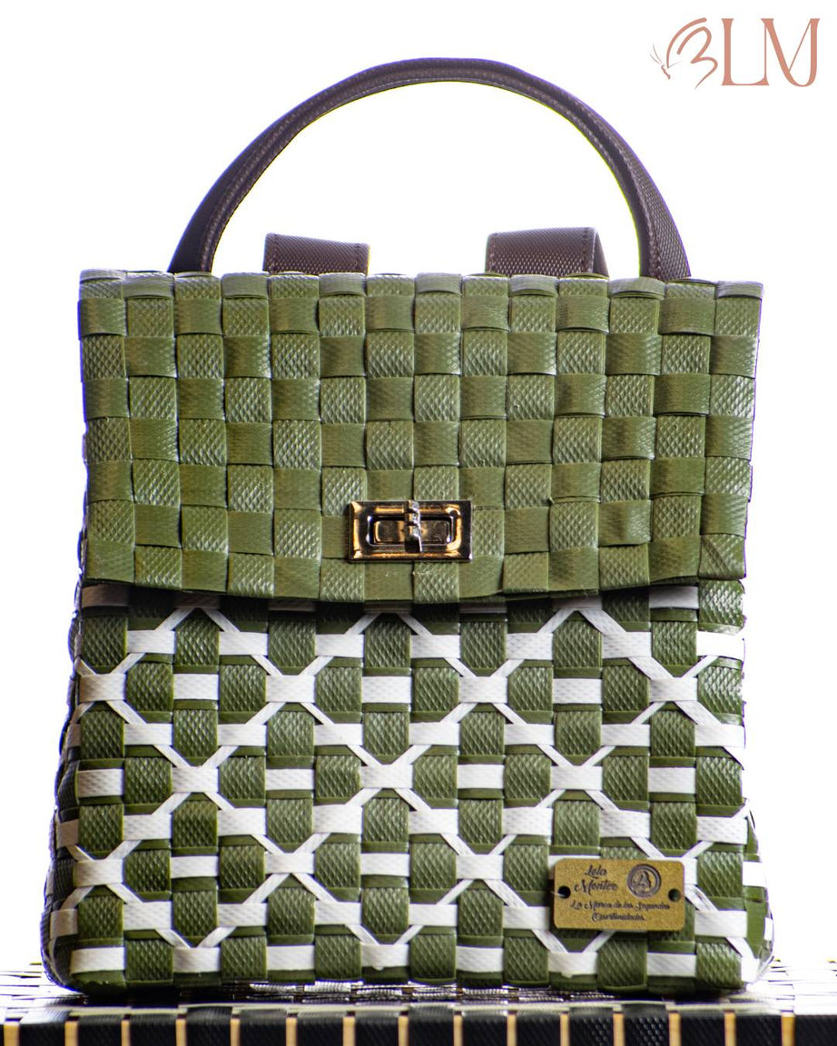 Morral Encanto Bohemio | Verde & Blanco